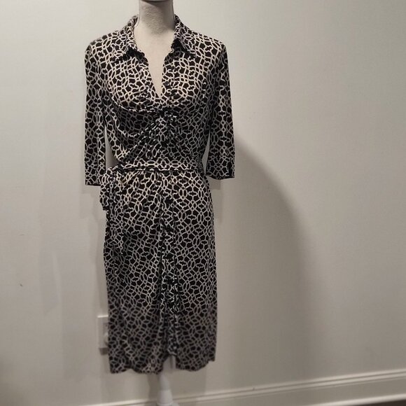 Laundry by Shelli Segal Los Angeles, Black/Tan/White Size 8 Dress (fits 6 too!) - Picture 1 of 12